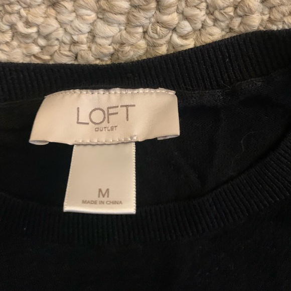 Loft Black and White Layered Sweater Size Medium - Picture 3 of 3